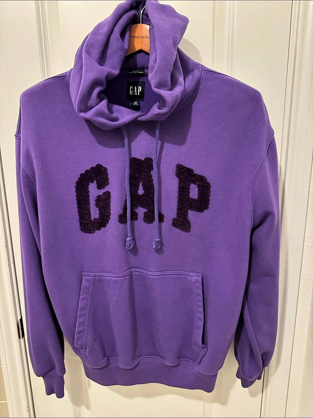 Gap Oversized Chenille Logo Hoodie Purple XS